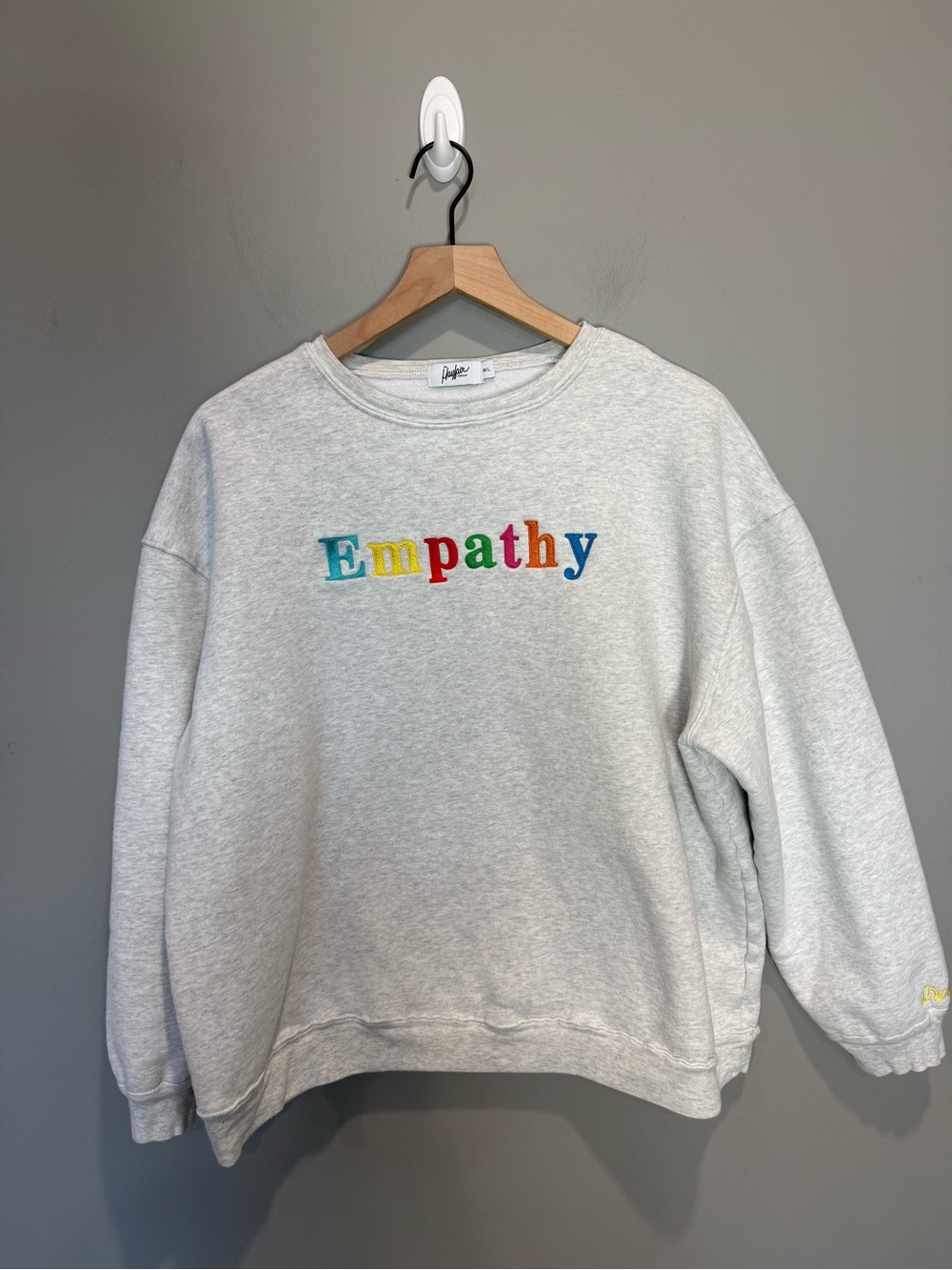The Mayfair Group Empathy Always Embroidered Sweatshirt M/L Oversized